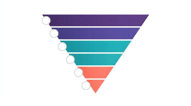 Sales funnel infographic template &mdash; flat vector conversion diagram set