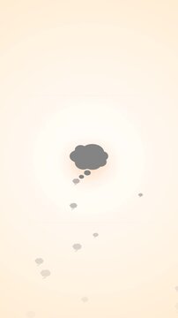 Abstract thought bubble animation with subtle particles floating around.