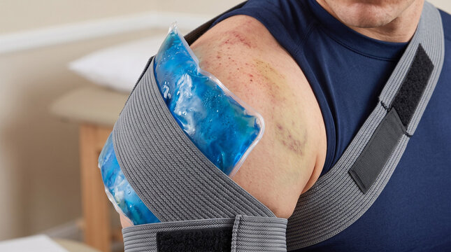 Fotograf&iacute;a de Retrato de Terapia de Fr&iacute;o y Compresi&oacute;n para Lesiones Deportivas