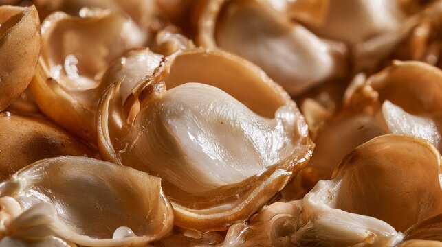 Close-up macro shot of ripe langsat fruit flesh and skin