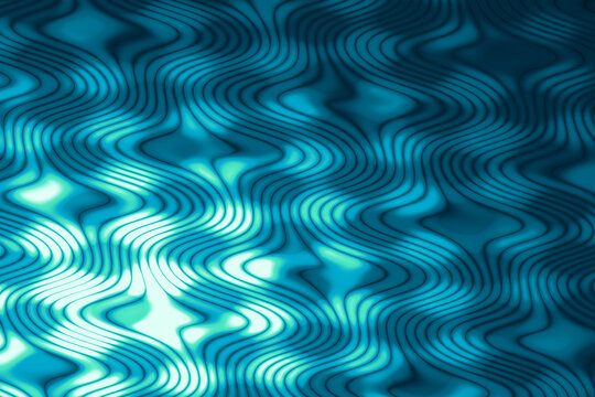 Fluidic Wave Ripple Vertical Ribs Wall with Submerged Aquatic Caustics Luxury Spa Abstract Background