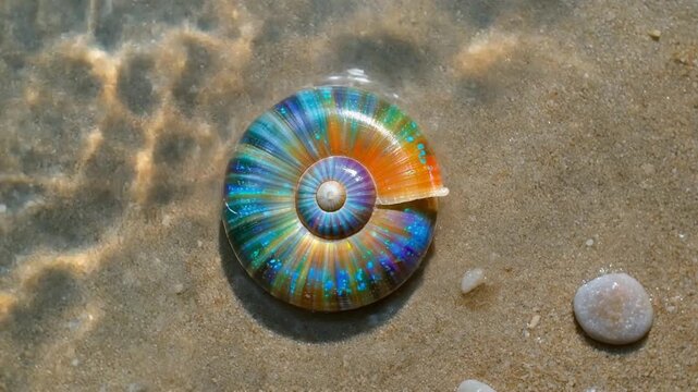 Opalized Ammonite Fossil in Clear Shallow Water