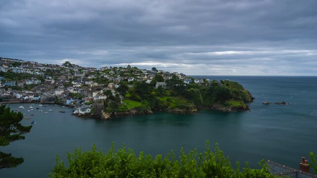 Fowey Harbour timelapse, Cornwall, UK.Whole day timelapse showing tides and movement of many boats