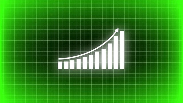 Business graph chart with growing business concept. Abstract decreasing business graph chart animation background.Motion graphics of concept