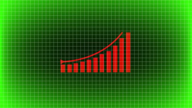 Business graph chart with growing business concept. Abstract decreasing business graph chart animation background.Motion graphics of concept