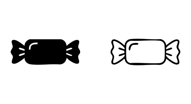 Halloween silhouette candy bar wrapper icon isolated for sweet party decorations