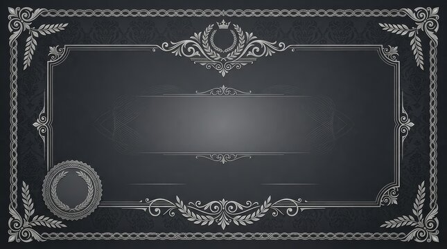 Elegant silver luxury certificate border template frame