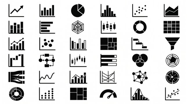 Data visualization chart icons