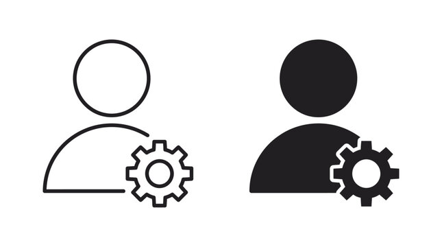 User settings icon vector illustration in outline and solid style