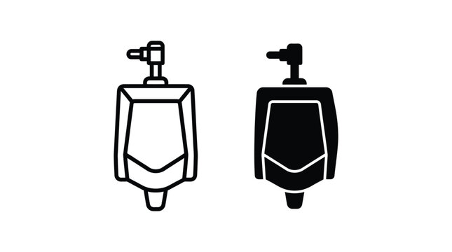 Urinal icon vector illustration in outline and solid style