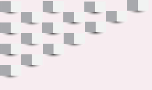 minimal geometric cube pattern with soft shadow abstract background