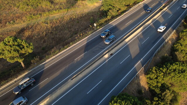 Holiday Return Traffic on a Highway in Spain