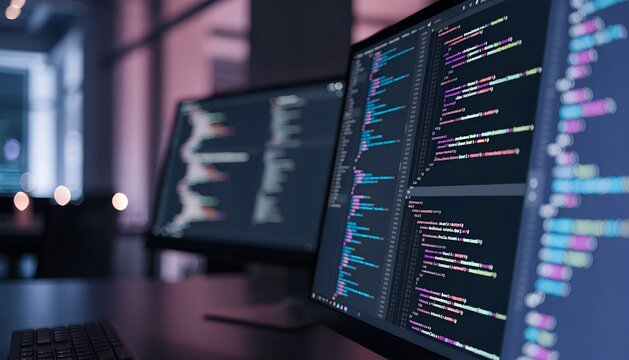 Computer Screen Displaying Software Programming Code