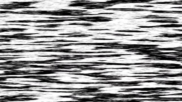 Abstract black and white horizontal distortion glitch texture, suitable as a modern monochrome background or displacement map.