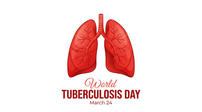 Realistic human lungs illustration for tuberculosis awareness and world tuberculosis day