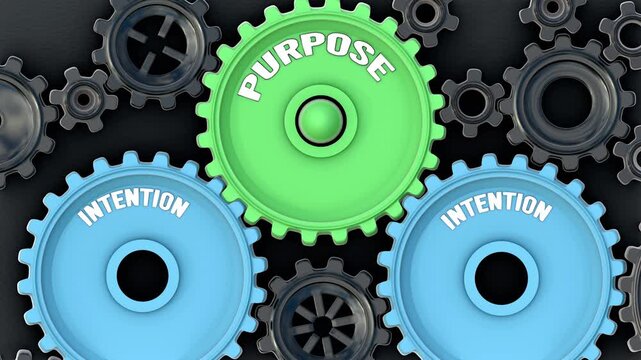 Intention powers purpose. It's the driving force that turn Purpose into reality. Intention sets purpose in motion. Engine gears metaphor. Made for humans by humans, no AI
