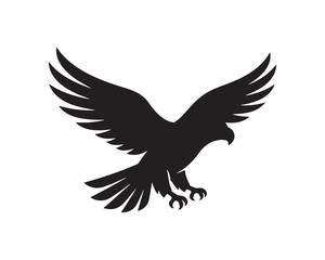 Obraz premium Powerful silhouette of an eagle in flight with wings spread wide flying eagle bird flight soaring eagle wildlife