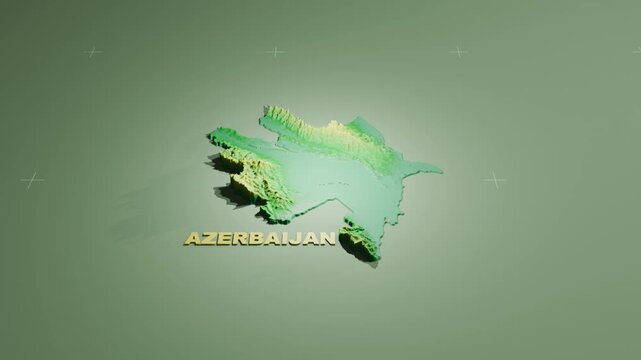 Detailed 3D Terrain and Elevation Map of Azerbaijan
