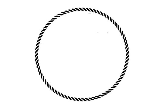 Rope oval frame isolated on transparent background cutout design element