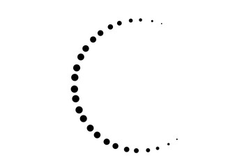 Halftone crescent shape isolated on transparent background cutout graphic element © Mohammad