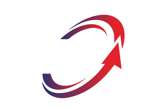 Abstract arrow symbol vector graphic isolated on transparent background