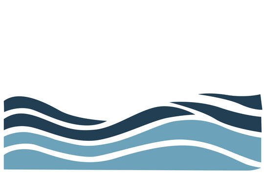 Ocean waves vector illustration isolated on transparent background