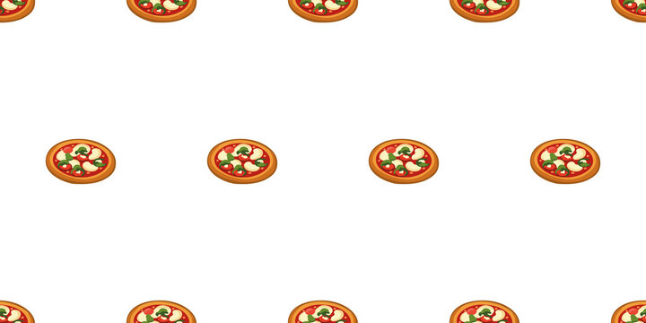 Seamless pattern with Neapolitan pizza