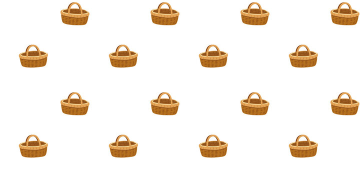 Seamless pattern with woven baskets