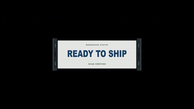 4K ready to ship warehouse scanner sweep with alpha channel scan verified animation