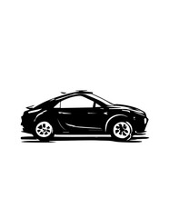 Fototapeta premium Silhouette graphic of a sports car in a side view profile with automotive design
