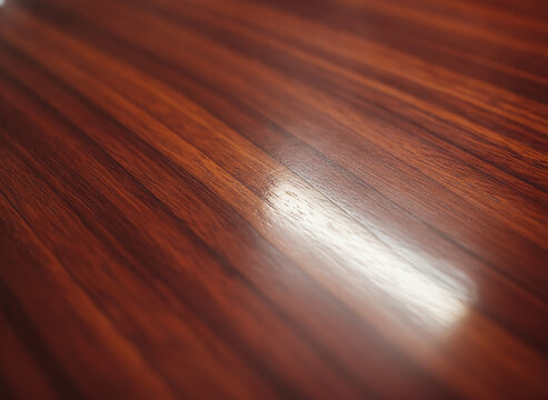 Polished Mahogany Wood Grain Texture, glossy surface background, natural brown timber pattern for design and interior mockups