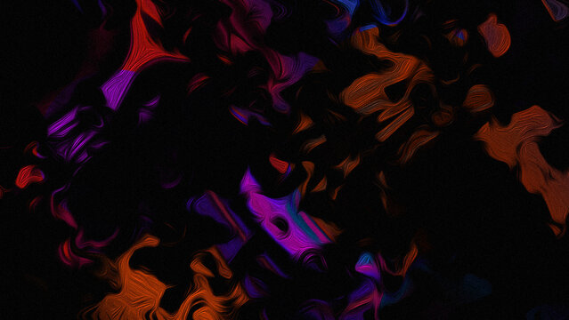 Abstract Colorful Mosaic Grunge Grainy Texture Pattern with Glowing Shapes Dark Background. Vibrant Neon Gradient Blue, Pink, Orange Modern Design Vector. Ideal for Backgrounds, Wallpapers, Technology
