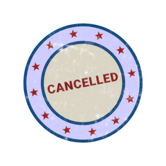 Fototapeta premium Cancelled stamp badge with decorative border and red text isolated on transparent background