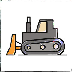 Illustration of a bulldozer © aldo