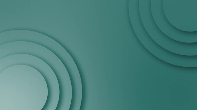 Abstract background with layered circular paper shapes in the corners and soft shadows animation