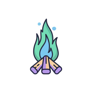 Campfire icon with stylized flames