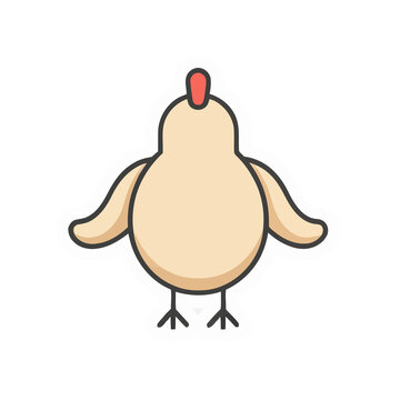 Cartoon chicken isolated on transparent background