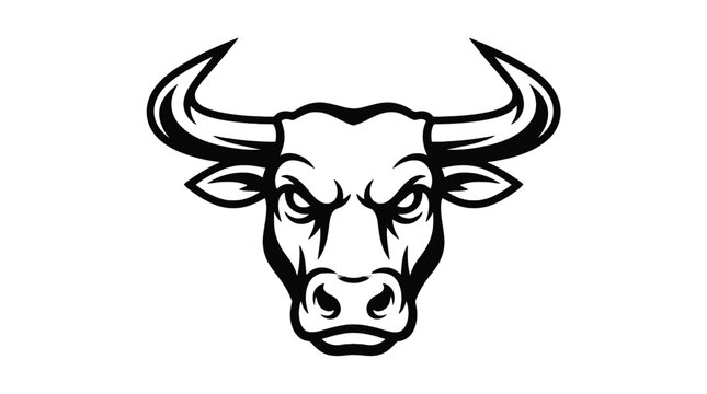Bull head mascot vector logo illustration