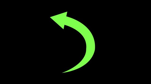 Curved back arrow icon simple and minimal symbol for return undo or turn left animation