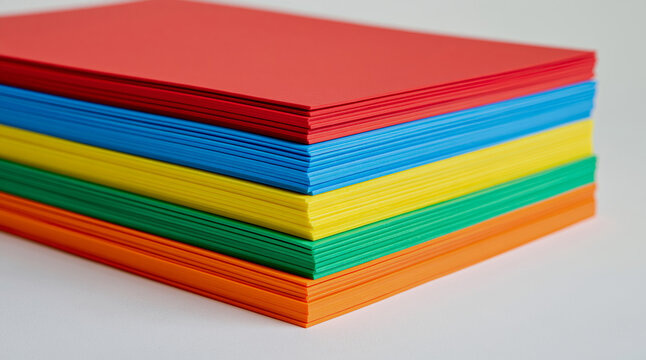 a neat stack of vibrant, multicolored eva foam sheets