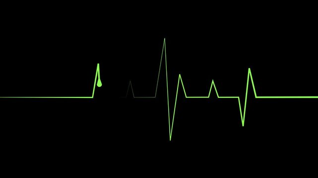 Heartbeat line pulse and flat rhythm simple medical and health concept animation