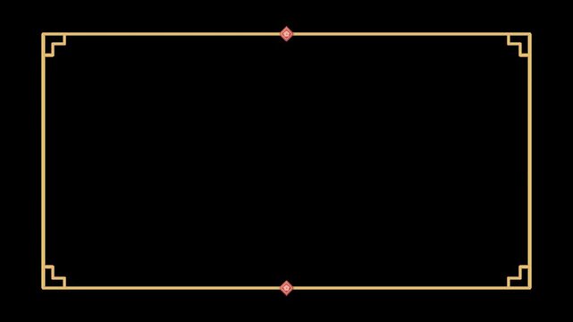 Animated Gold Meander Frame Animation on Black