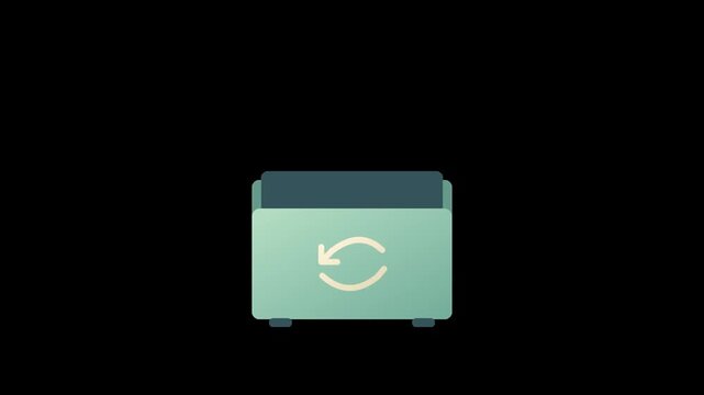Animation of cardboard parcel dropping into return drop box