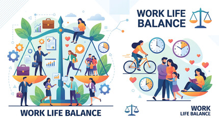 Fototapeta premium vector illustration of Work Life Balance.