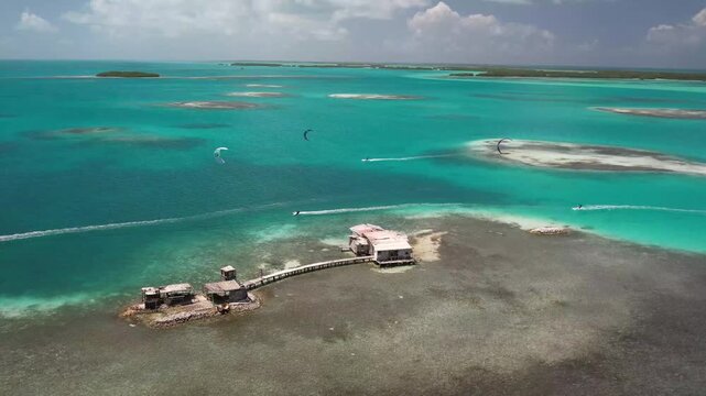 Aerial view of Los Roques archipelago, Venezuela.