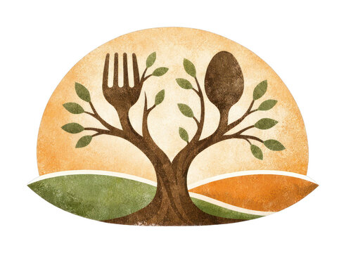 PNG Nature-inspired culinary logo design.