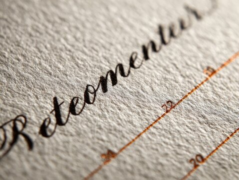 Close-up of elegant cursive script on textured paper with subtle lines