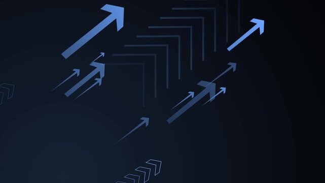 Abstract background with arrows pointing upward showing growth progress and success animation