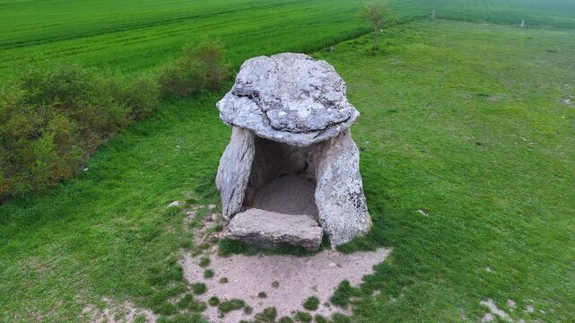 Dolmen of Sorginetxe, megalithic funerary monument near Arr&iacute;zala in the Sierra de Entzia. Alava. Basque Country. Spain. Europe