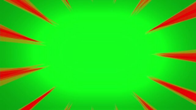 Red Comic Book Speed Lines Green Screen Animation 4K Loop.
